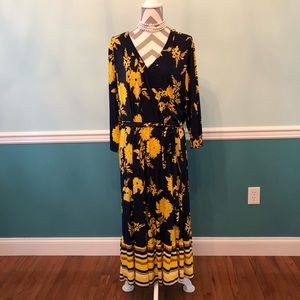 Mlle Gabrielle wrap sunflower dress 3x plus size